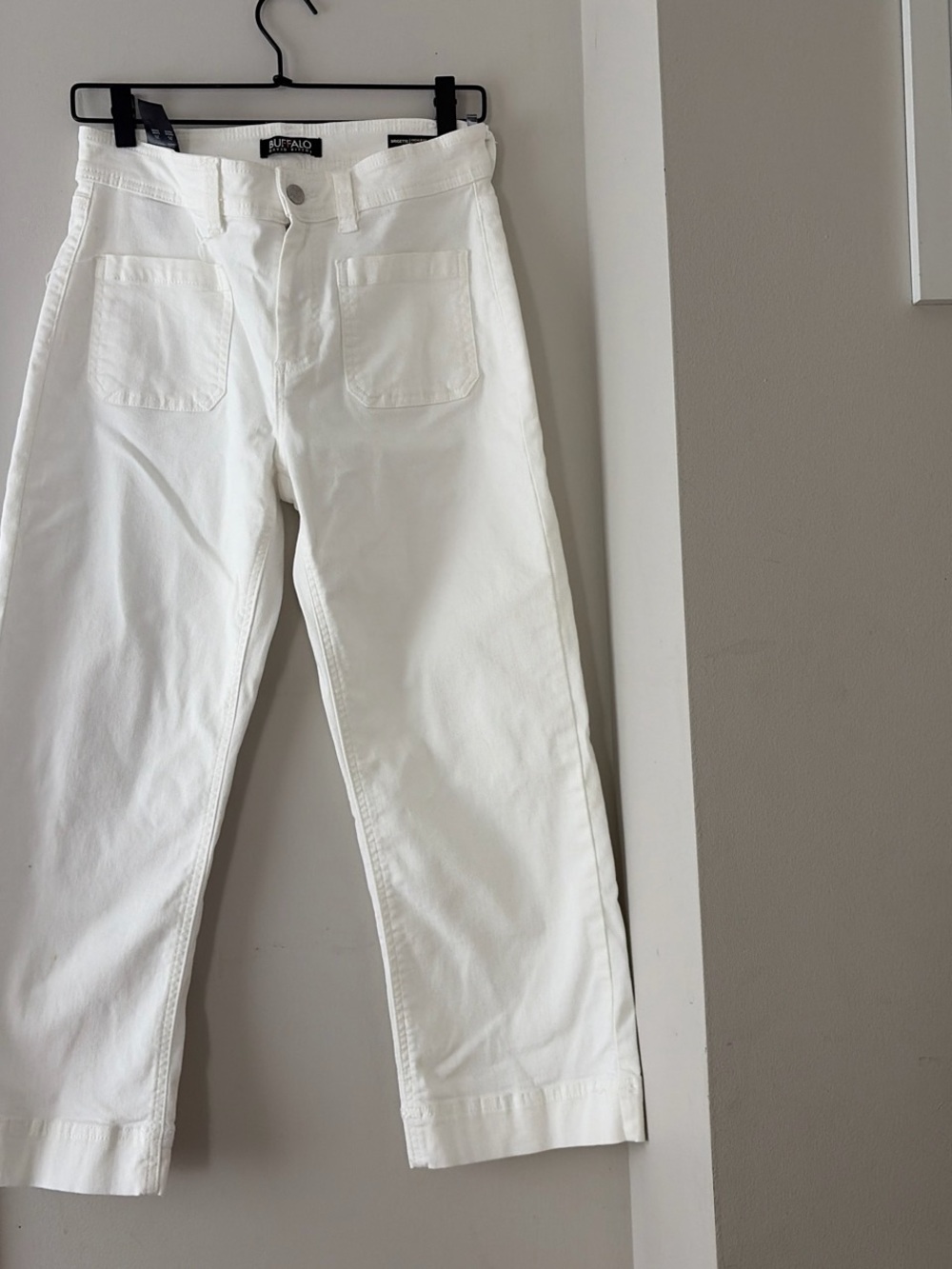 Buffalo David Bitton White Cropped Straight Jeans